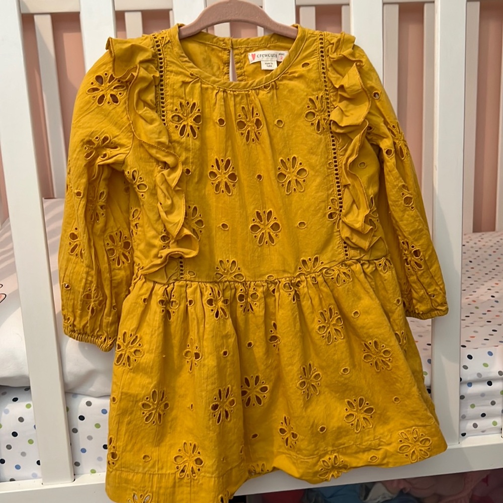 Crew cuts mustard color dress size 2T